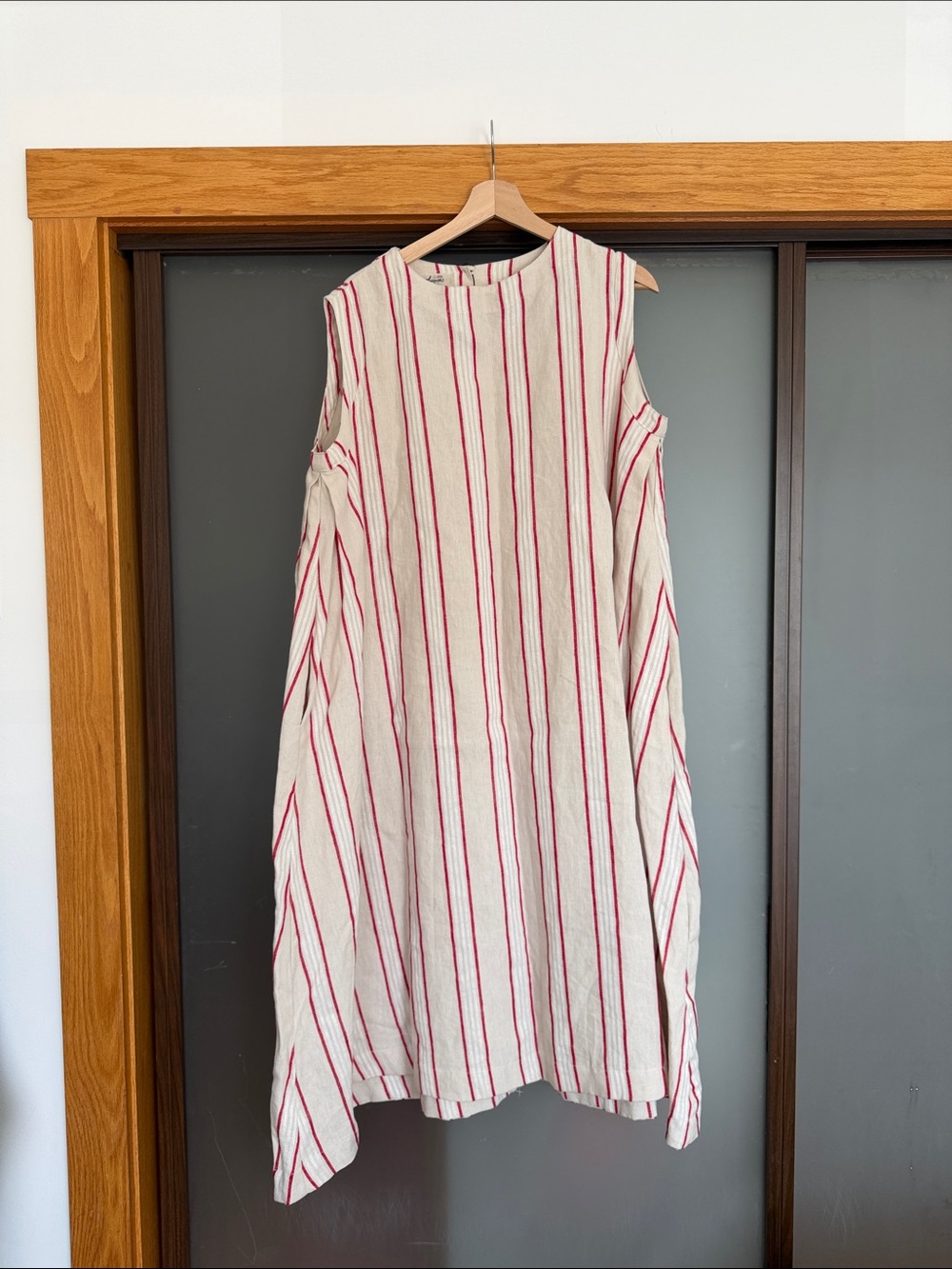 Japanese linen open swing dress